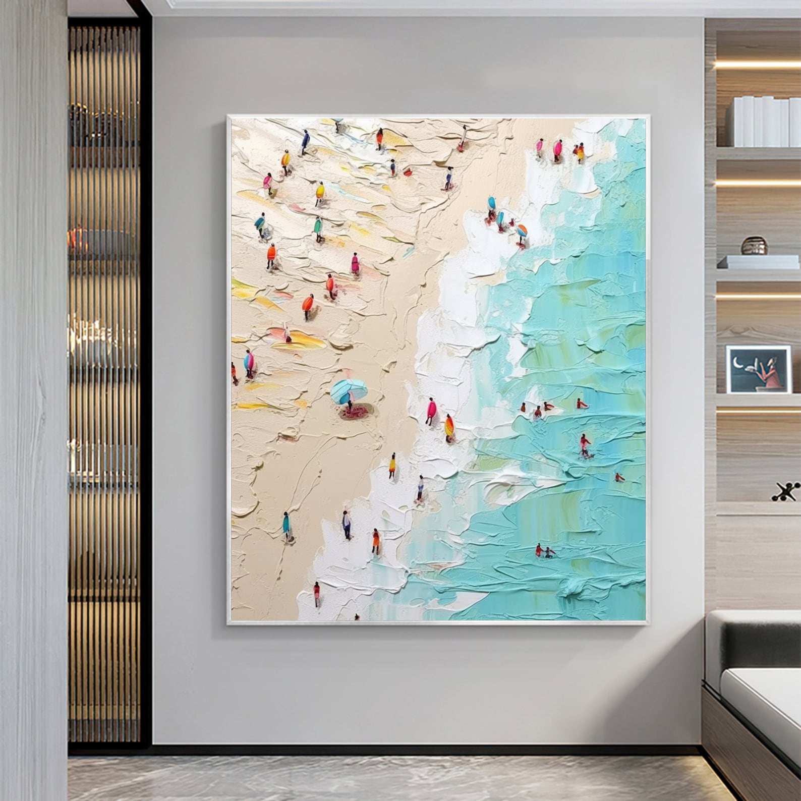 Original Beach Oil Painting on Canvas, Abstract Seaside Art - Etsy