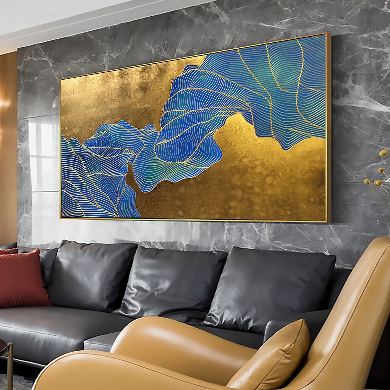 Gold Foil Oil Painting on Canvas Large Original Abstract Gold Etsy
