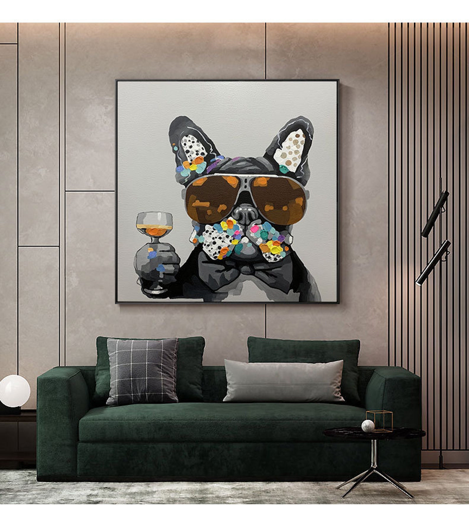 Abstract Dog Art Custom Dog Painting on Canvasextra Large Etsy