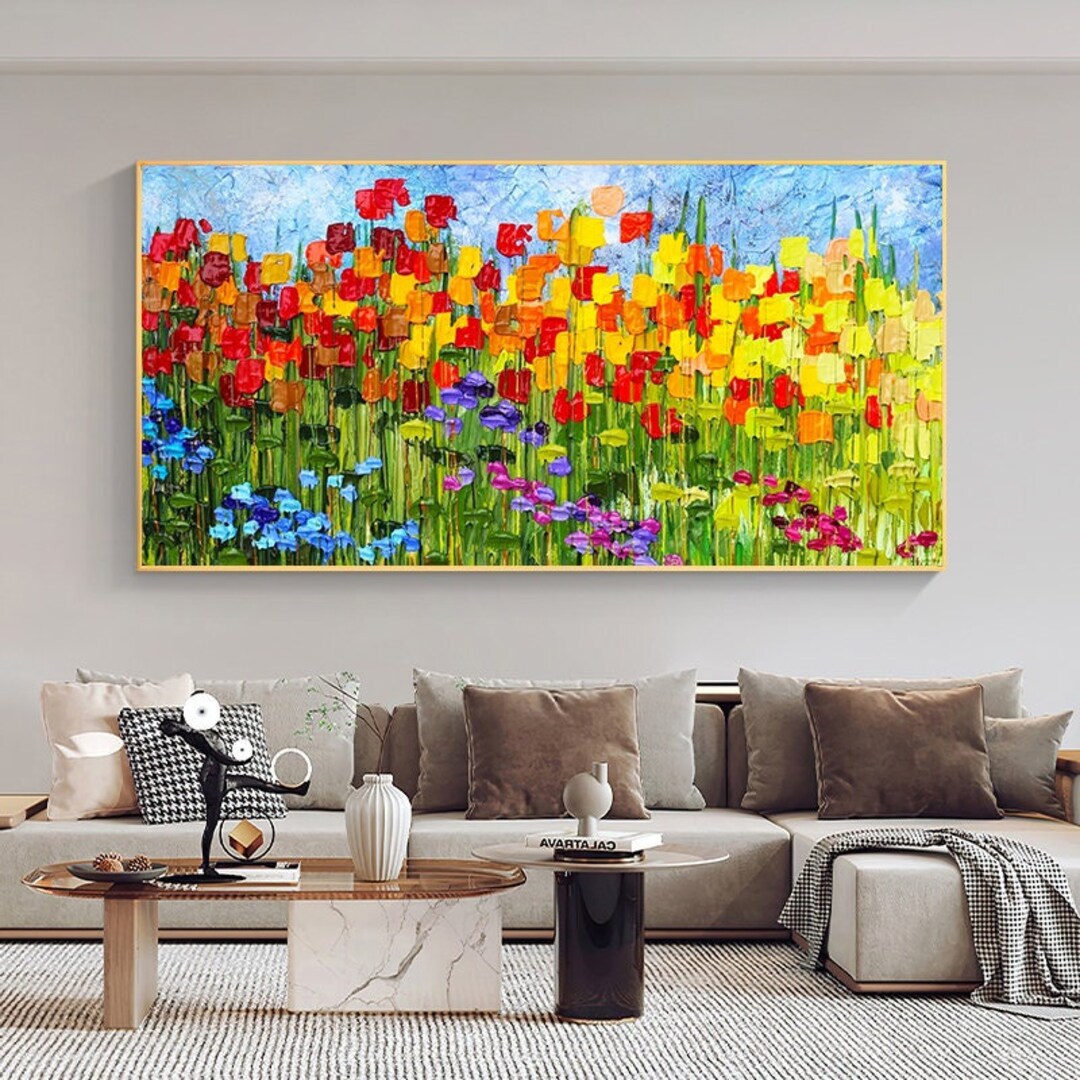 Original Painting on Canvas Large Wall Art Boho Wall Décor - Etsy