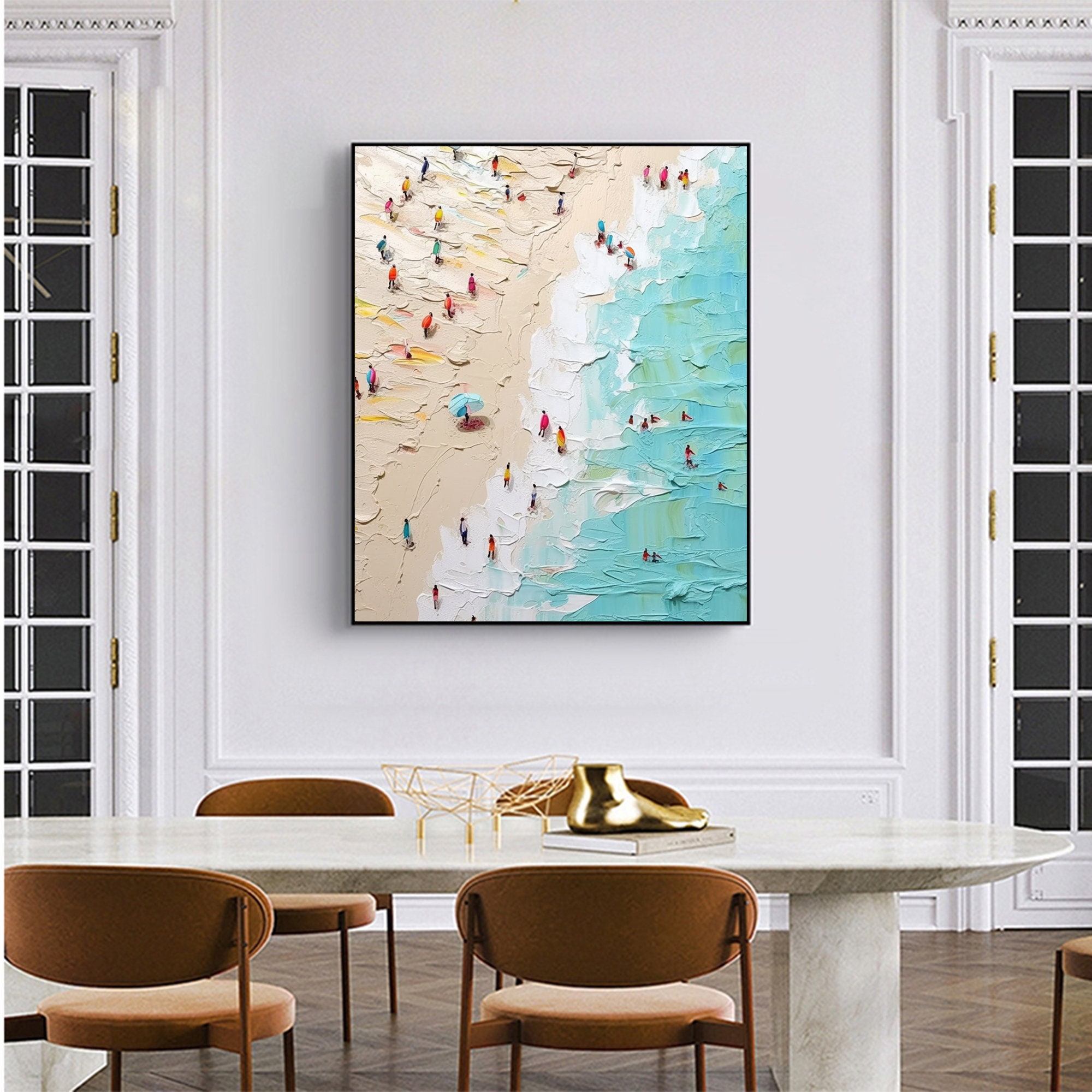 Original Beach Oil Painting on Canvas, Abstract Seaside Art - Etsy