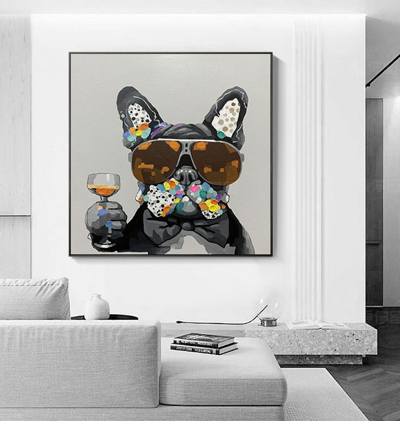 Abstract Dog Art Custom Dog Painting on Canvasextra Large Etsy