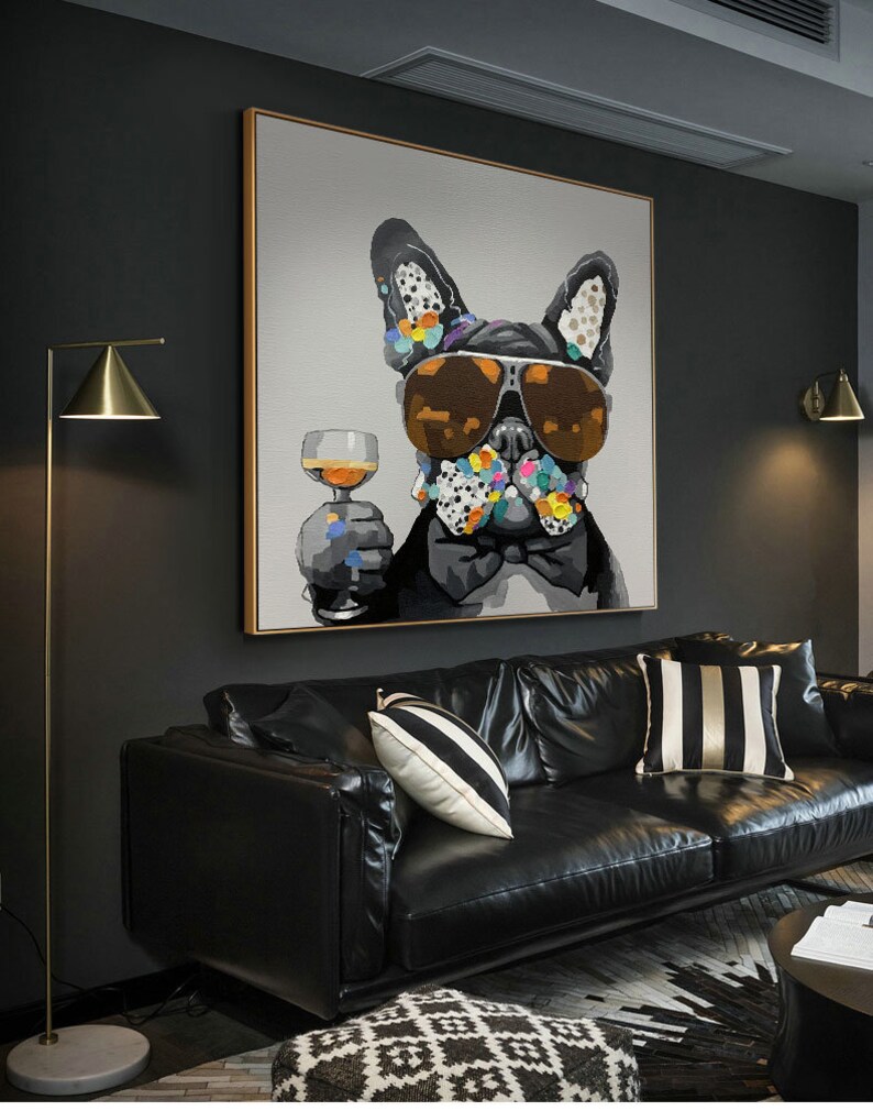 Abstract Dog Art Custom Dog Painting on Canvasextra Large Etsy