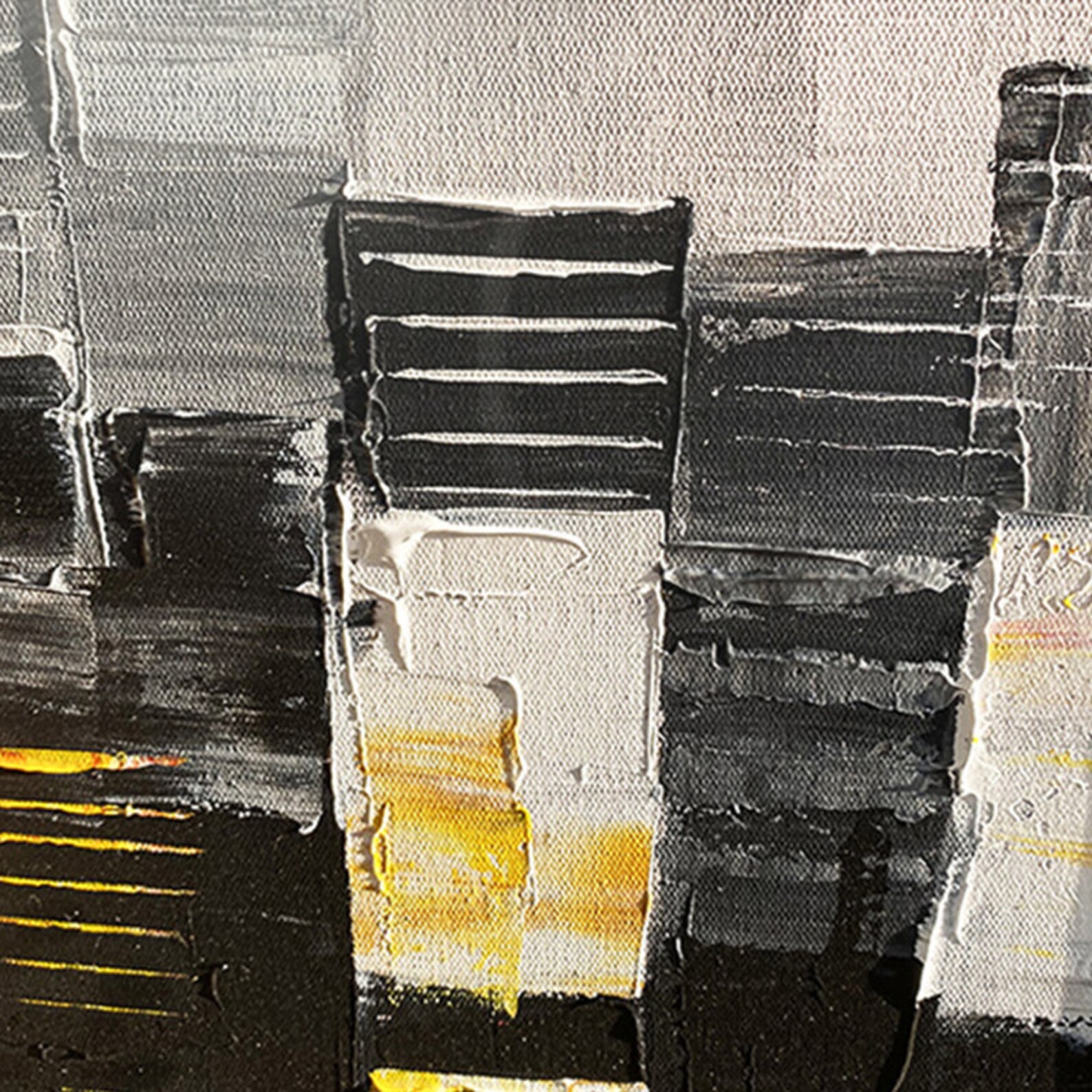 Abstract Cityscape Oil Painting on Canvas Large Original Gray Etsy