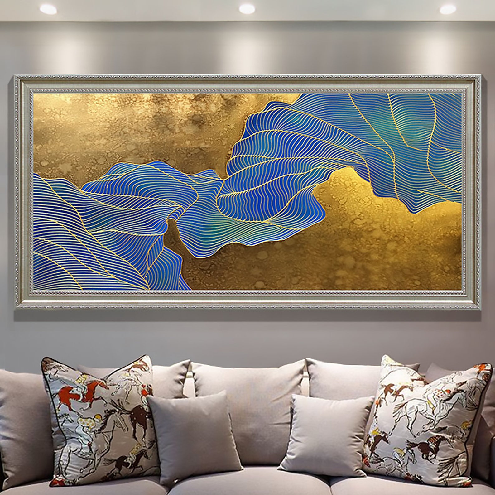 Gold Foil Oil Painting on Canvas Large Original Abstract Gold Etsy