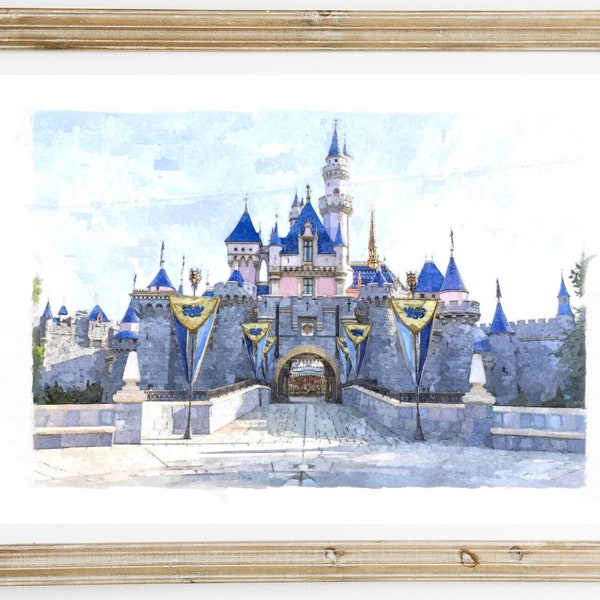 Disneyland Castle Watercolour - Etsy