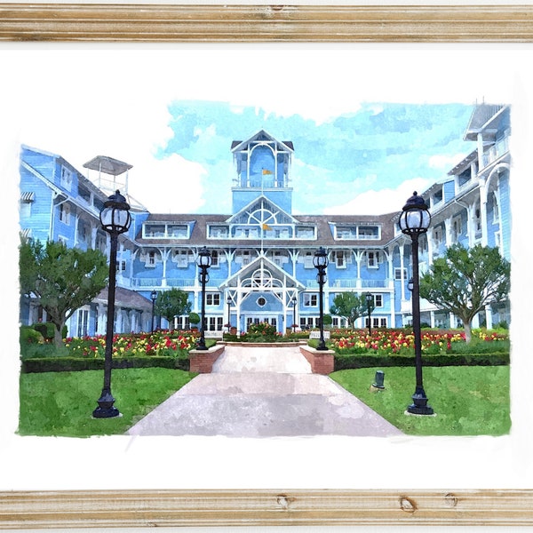 Beach Club Resort Watercolour Print