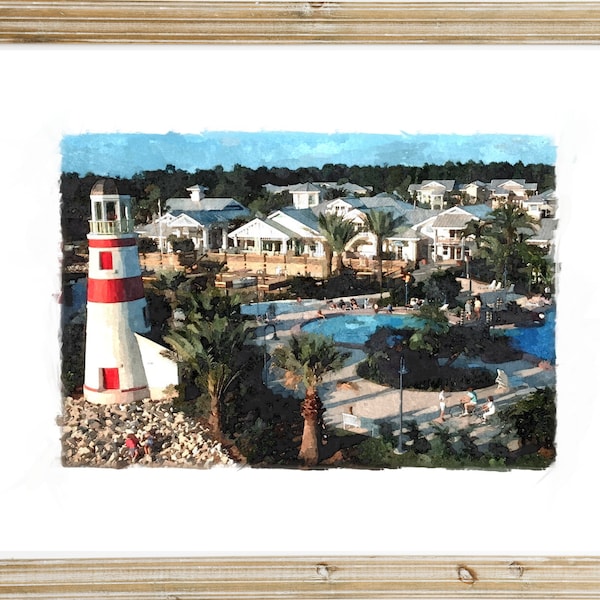 Old Key West Resort Watercolour Print