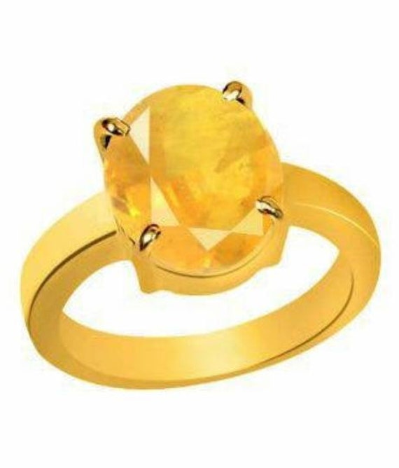Yellow Sapphire Ring: Certified Ring for Men and Women | Hare Krishna Mart  – Hare krishna Mart