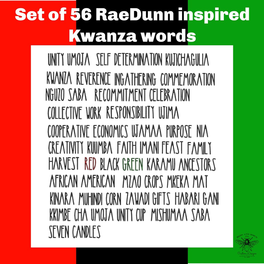 Words With Rae Rae Dunn Inspired Kwanzaa Word Decals, Set of 56 - Etsy