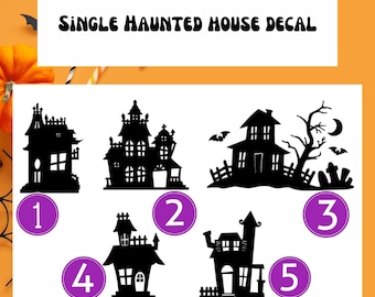 Haunted house stickers, Halloween stickers, Halloween decals, goth, Halloween decals, Halloween decorations, stickers, haunted house