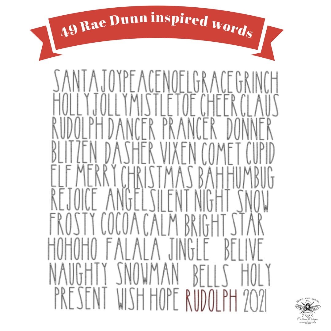 Words With Rae Rae Dunn Inspired Christmas Word Vinyl Decals, Set of 49 - Etsy