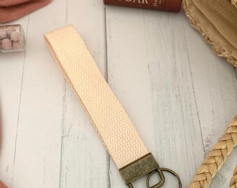 Personalized Canvas Keychain/ Bronze Key Fob/ Lanyard/ Cute Car Accessory / Custom Keychain Fabric Wristlet/ Name Quote/ Gift/ Lyrics Text