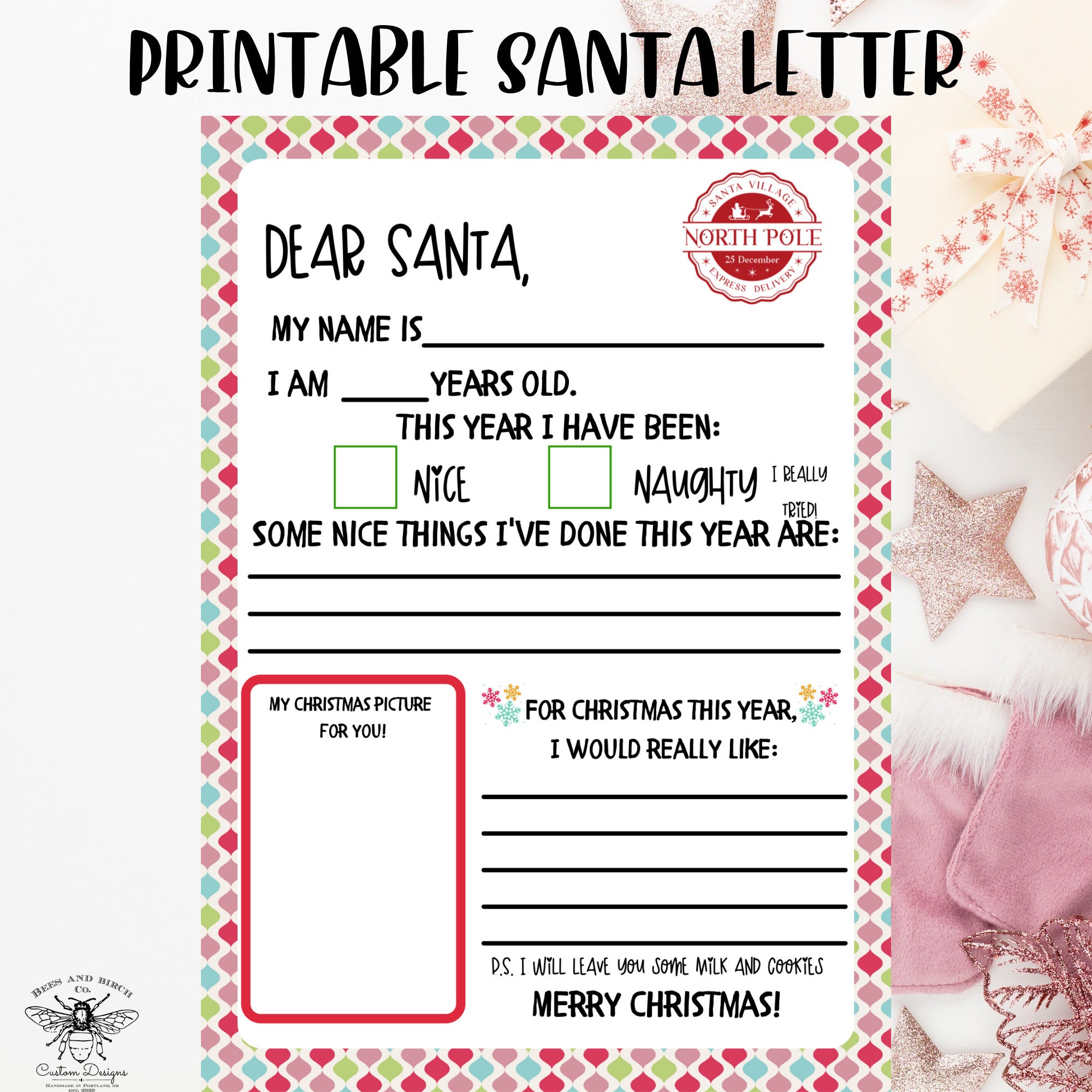 Printable Santa Letter for Kids (digital Download) - Etsy Canada