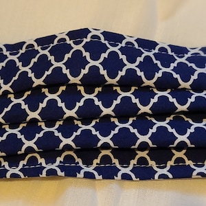 Blue and White hand made face mask