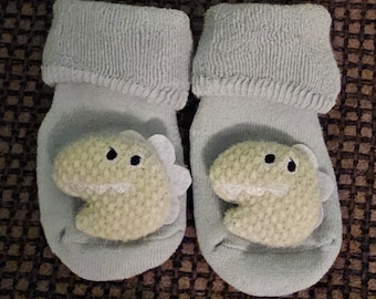 Baby Dinosaur (Green) Non-Slip Socks