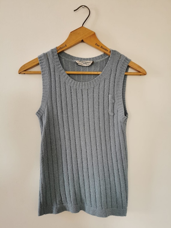 FRENCH VINTAGE Torrente Paris Blue Sweater Vest
