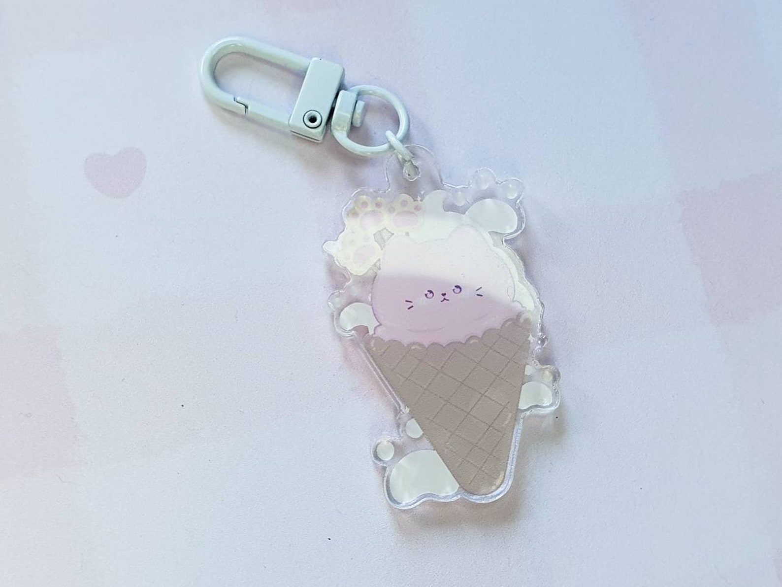 Kawaii kitty acrylic keychain cute acrylic charm anime Etsy