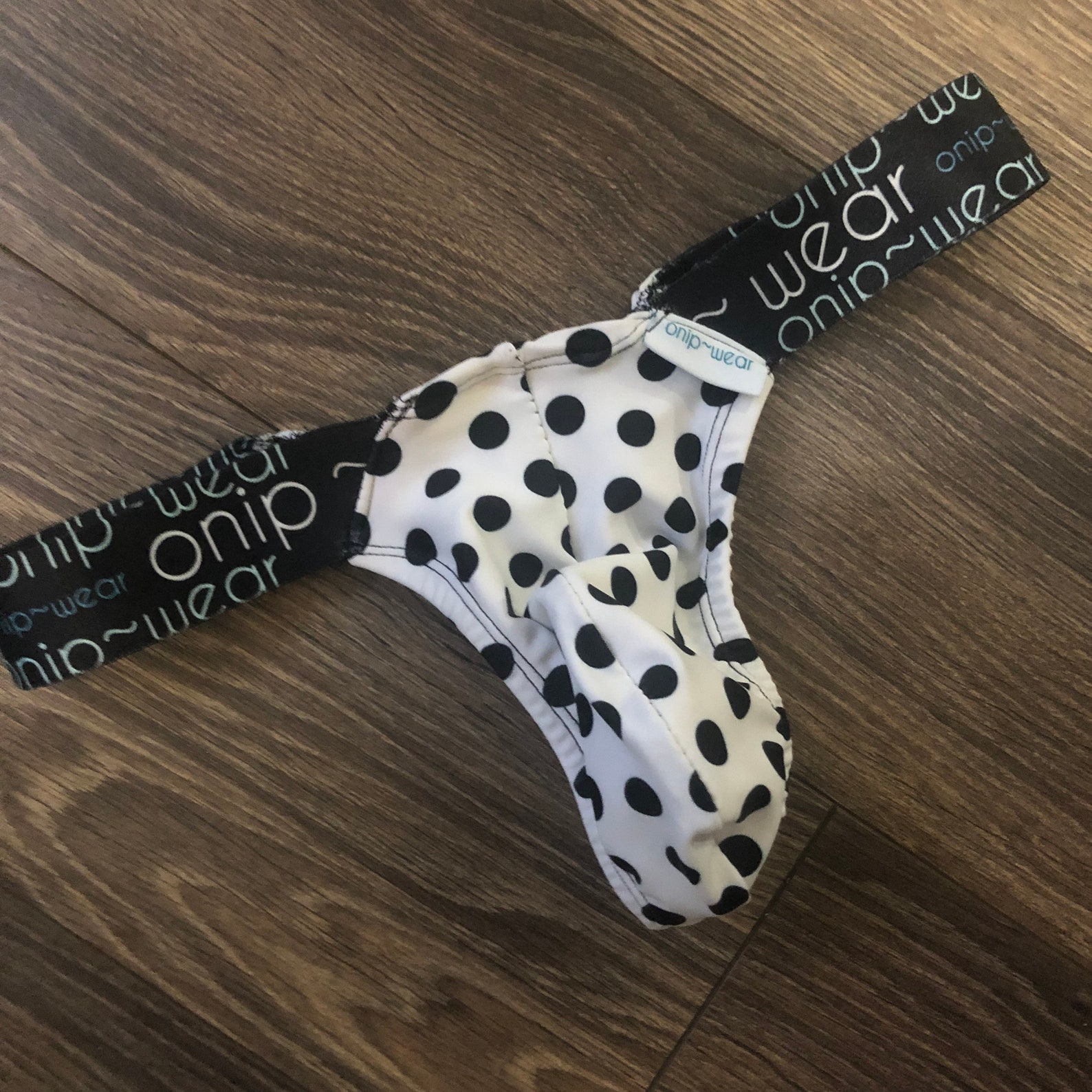 Polka Dot Thong Black and Whitemen Underwear Etsy