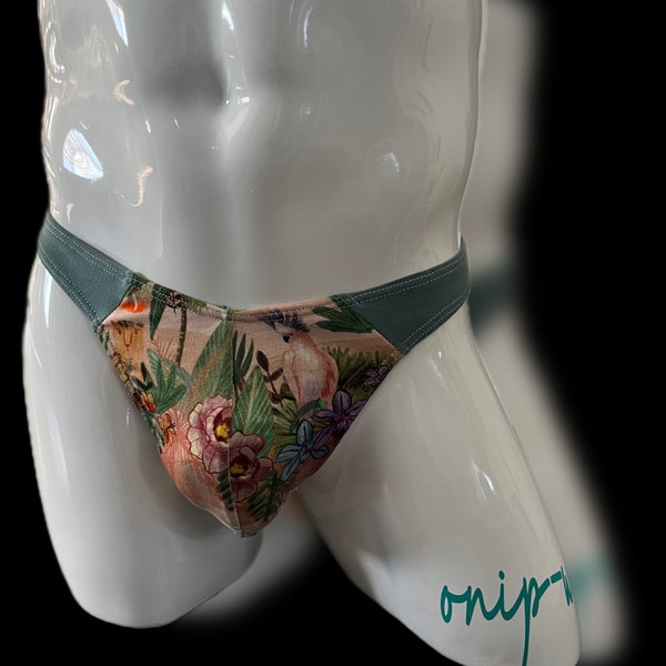 Tropical print Thong- palm tree thong - Men Underwear