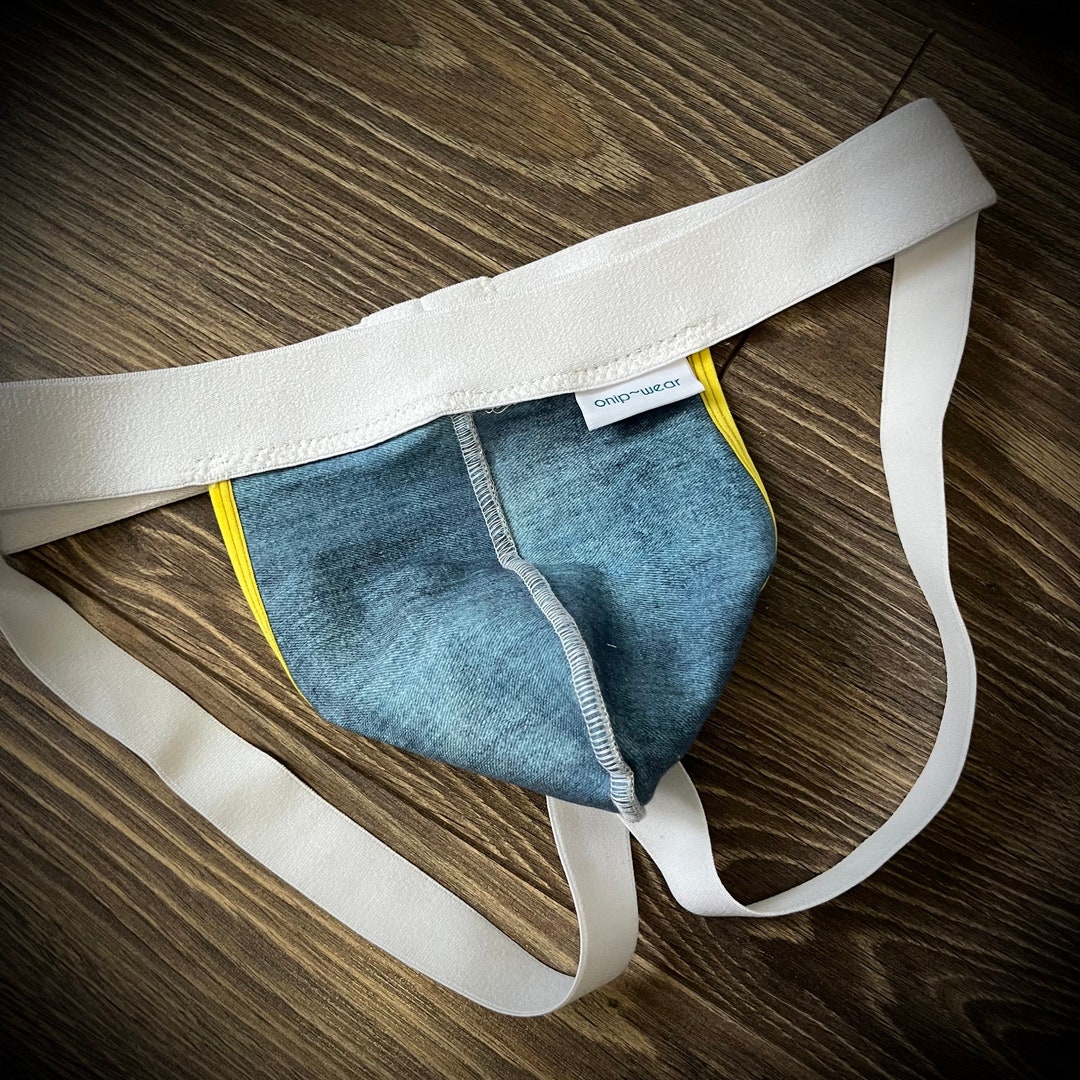 Jean Jockstrap Faux Denim Jock Strap Men Underwear Etsy