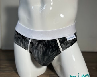 Black Tie Dye Briefs - pouch briefs - Hip Briefs-Men Underwear