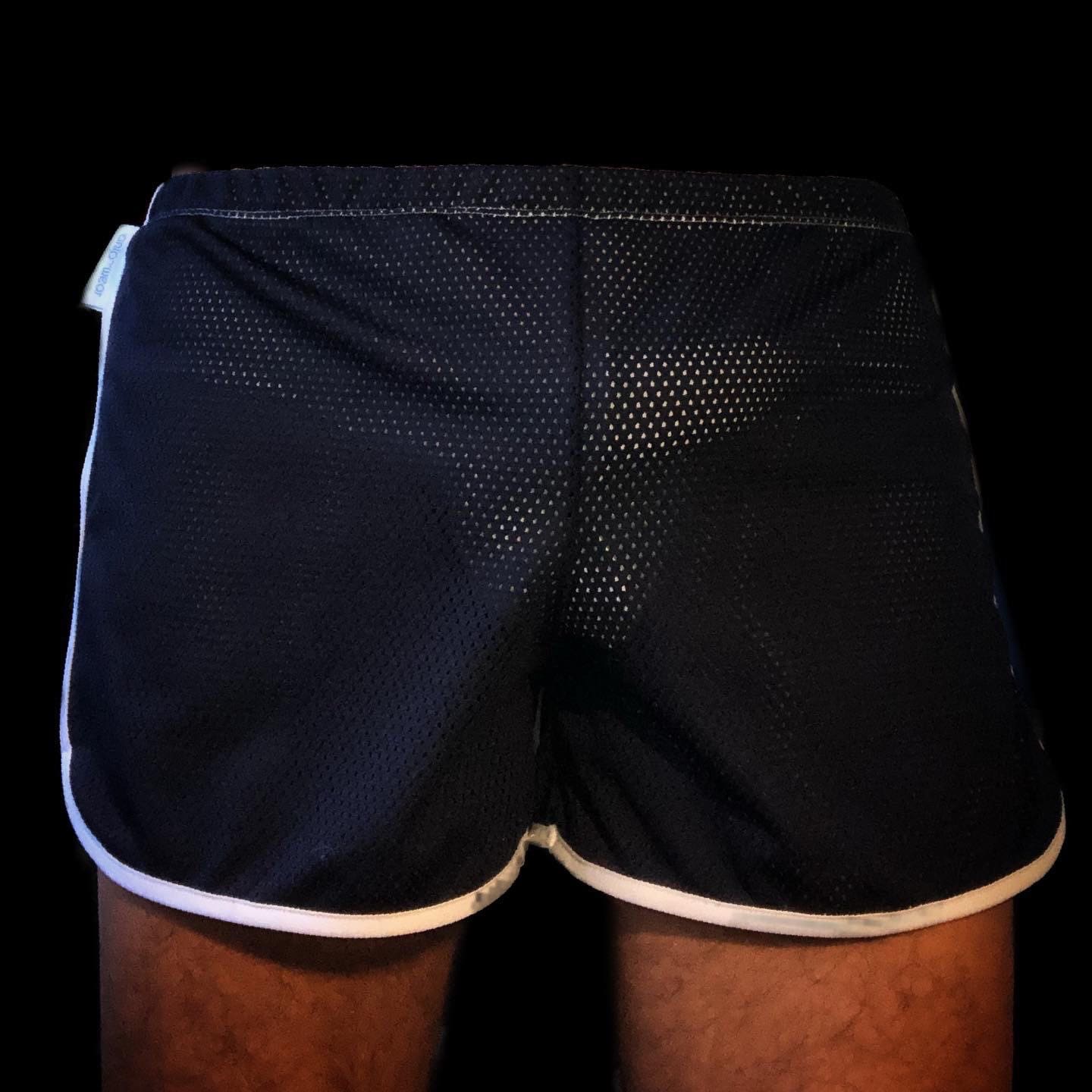 Mesh Retro Shorts Men Mesh Shorts Navy Blue and White Etsy