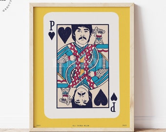 Paul McCartney, The Beatles, Sgt. Pepper's, King of Spades, Illustration, Downloadable print, Printable illustration, Poster,  Wall art