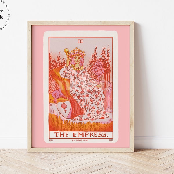 THE EMPRESS, Tarot, Illustration, Downloadable print, Printable illustration, Poster,  Wall art