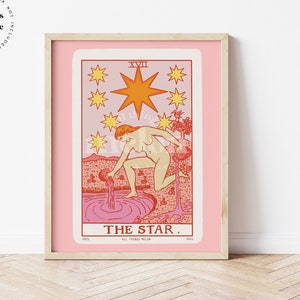 THE STAR, Tarot, Illustration, Downloadable print, Printable illustration, Poster,  Wall art