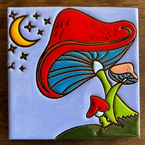 Mushroom Talavera Tile 4x4in