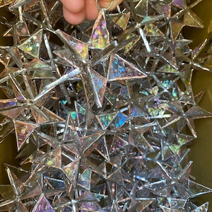 30-Pack Iridescent Stained Glass Star Ornaments, wedding favors, suncathchers, ornaments, Stained glass star, baby shower favors