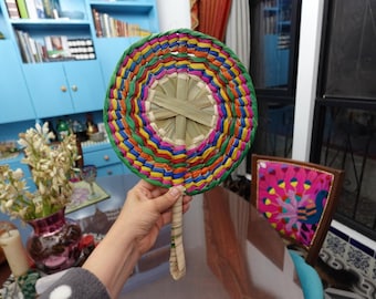 Handmade Palm Hand Fan – Mexican Wedding Favor, Natural Fan for Guests, Boho Palm Leaf Fan, Rustic Bride & Bridesmaid Gift