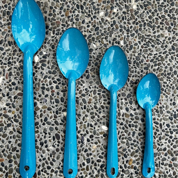 Blue Peltre Mexican Serving Spoons