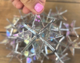 Stelle in vetro colorato FATTE A MANO, bomboniere per matrimoni, bomboniere per funerali, bomboniere per baby shower, stelle in vetro colorato della Moravia. Ornamento in vetro colorato