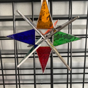 7 INCH STAR Multicolor Stained Glass Star