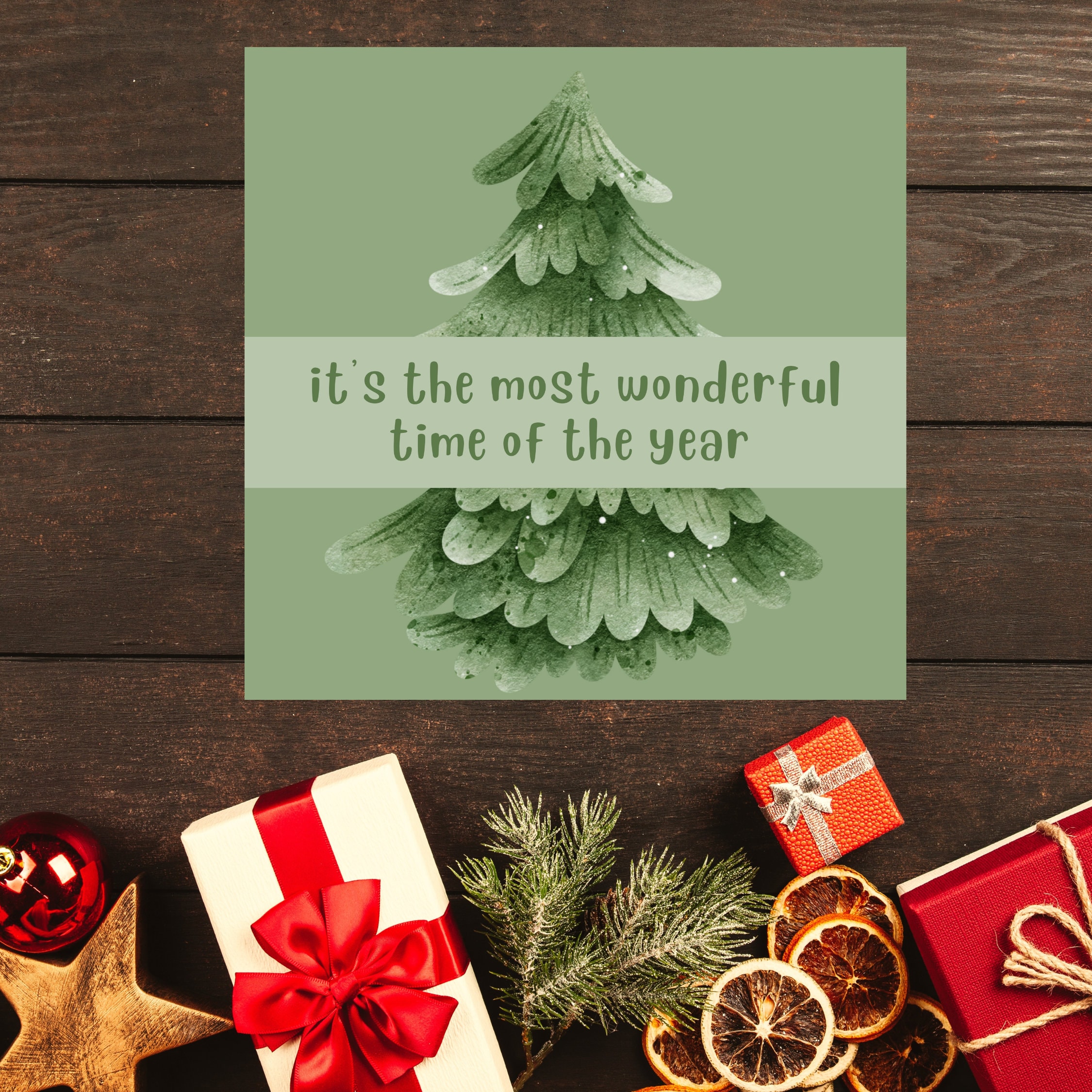 DIGITAL Christmas Tree Card PRINTABLE - Il Fullxfull.4357469641 Eyeb 