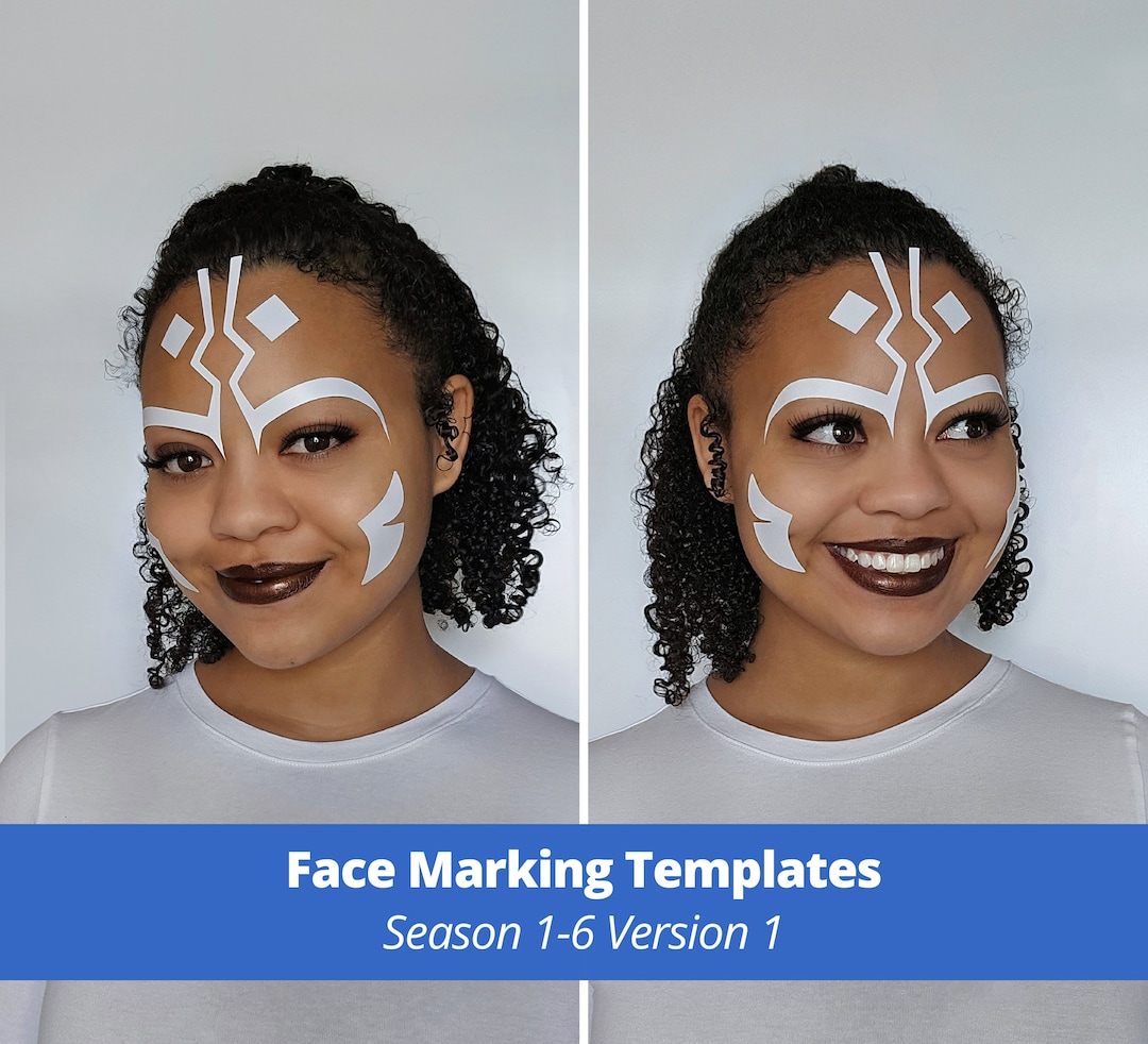 Ahsoka TCW Inspired Digital Face Marking Templates & Guide - Etsy