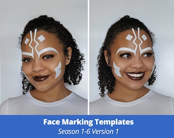 Ahsoka TCW Inspired Digital Face Marking Templates & Guide