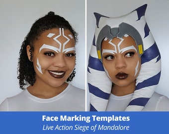 Ahsoka Live Action SoM Inspired Digital Face Marking Templates & Guide