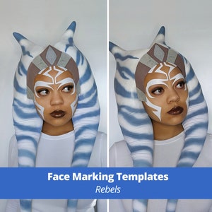 Ahsoka Rebels inspirierte Gesichtsmarkierungsvorlagen & -leitfaden