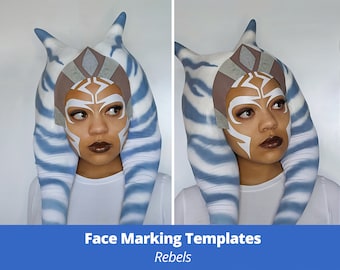 Ahsoka Rebels Inspired Digital Face Marking Templates & Guide