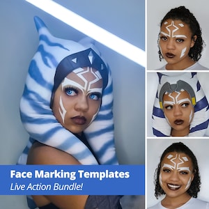 Ahsoka Live Action Face Marking Templates & Guide | Complete Bundle!