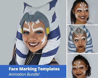 Ahsoka Animation Digital Face Marking Templates & Guide | Complete Bundle!