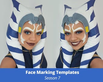Ahsoka S7 Inspired Face Marking Digital Templates & Guide