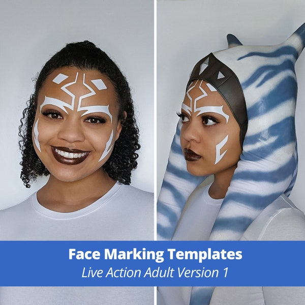 Ahsoka Tano Live Action inspirierte Gesichtsmarkierungsvorlagen