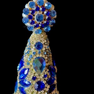 Blue christmas tree, Little christmas tree ,Rhinestone Jewelry tree ,Christmas Decor,Holiday Decor