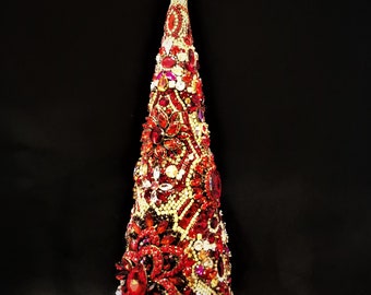 Large CHRISTMAS Tree , JEWELED CHRISTMAS Tree, Christmas gift , Holiday Centerpiece, , Rhinestone Jewelry Tree, Christmas Decor