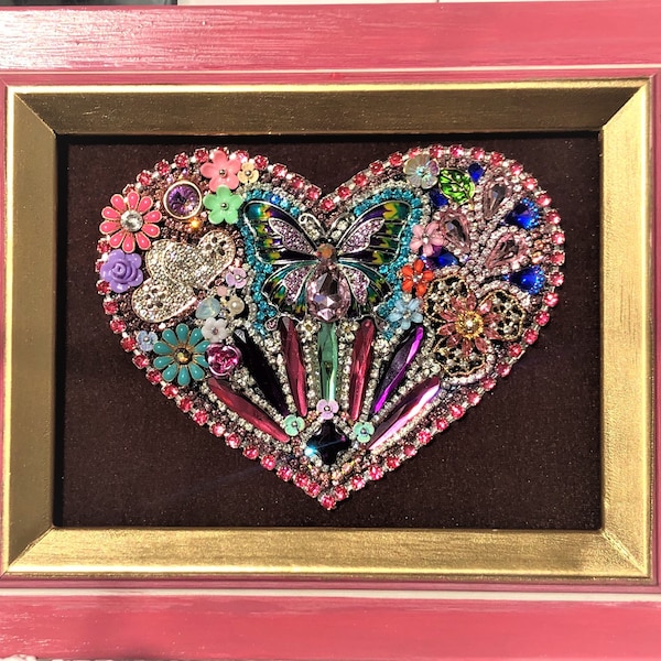 Framed Jewelry Art Etsy