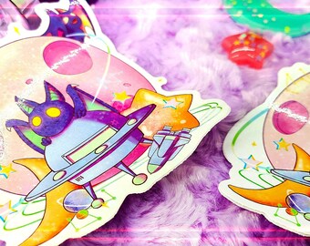 Space Bats Sticker | Holographic
